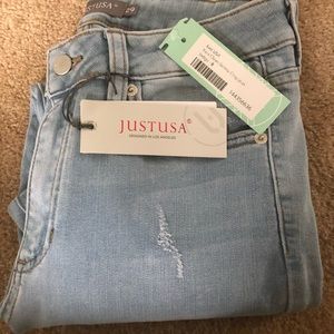 NWT Just USA Yara Clean Skinny Crop Jeans